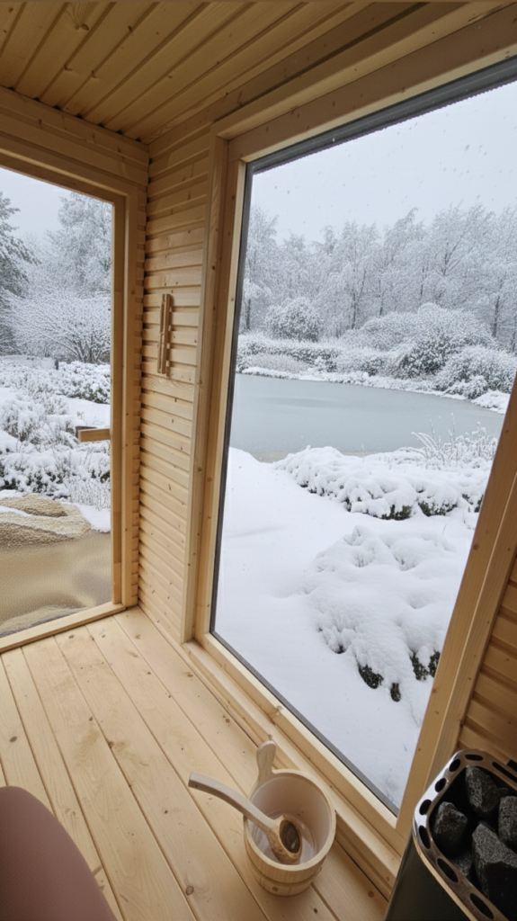 staw kąpielowy i sauna w ogrodzie
