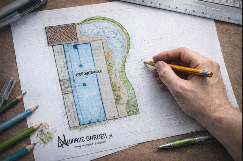 Projekt koncepcyjny stawu kąpielowego w ogrodzie